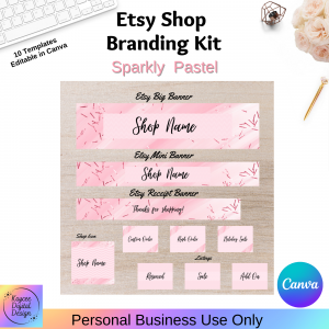 Sparkly Pastel Etsy Shop Branding Kit