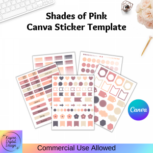 Shades of Pink Canva Sticker Template