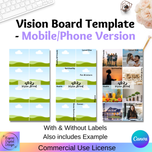 Vision Board Template - Mobile/Phone Version