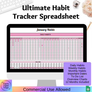 Habit Tracker Spreadsheet - PLR