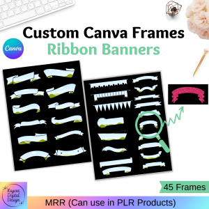 Ribbon Banners - 45 Custom Canva Frames