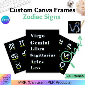 Zodiac Signs - 24 Custom Canva Frames