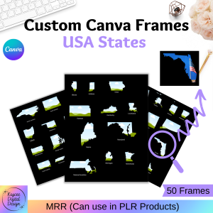 USA States - 50 Custom Canva Frames