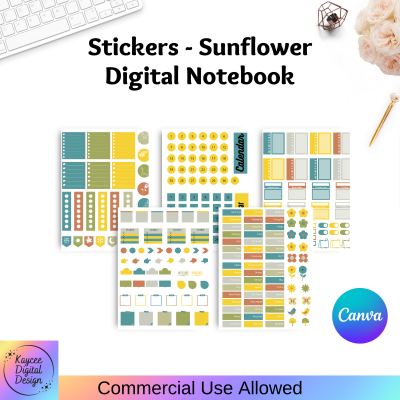 Stickers - Sunflower Digital Notebook