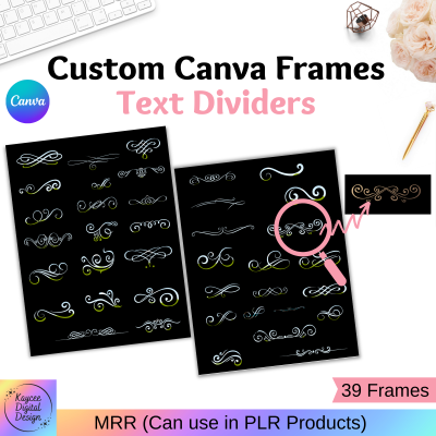 39 Text Dividers - Custom Canva Frames