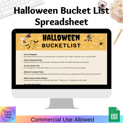 Halloween Bucket List Spreadsheet