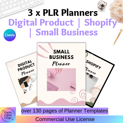 3 x PLR Planners (Digital Product | Small Business | Shopify Planners)